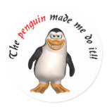 The penguin made me do it! Sticker stickers