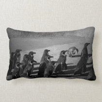 The Penguins by Dia DiCristino Lumbar Pillow