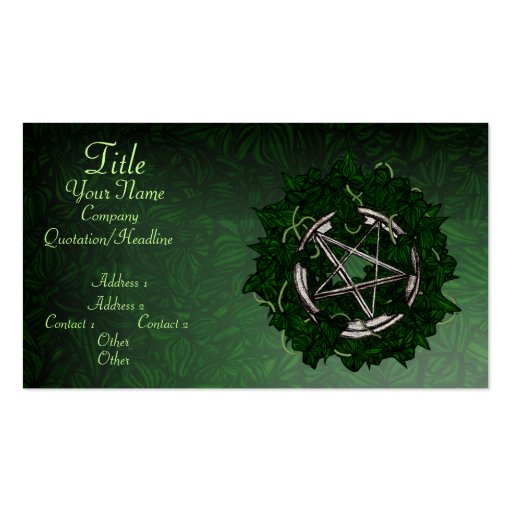 The Pentacle & The Ivy Business Card Templates (front side)
