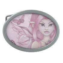 "The Peony Fairy" cute fantasy art BELT BUCKLE belt buckles