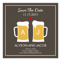 The Perfect Brew Save The Date Card Custom Invites