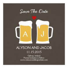 The Perfect Brew Save The Date Card Custom Announcement