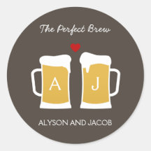 The Perfect Brew Wedding Favor Sticker/ Envelope