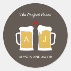 The Perfect Brew Wedding Favor Sticker/ Envelope Stickers
