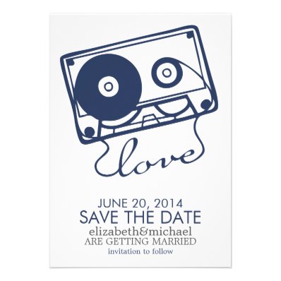 The Perfect Mix Wedding Save the Date {navy blue} Personalized Invite