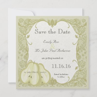 The Perfect Pear Save the Date Invitations