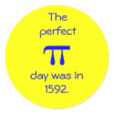 The perfect pi day was in 1592. stickers