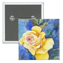 The Perfect Yellow Rose Buttons