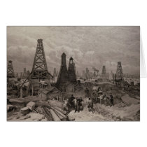 The Petroleum Oil Wells at Baku on the Caspian Card
