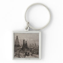 The Petroleum Oil Wells at Baku on the Caspian Keychains