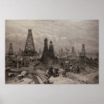 The Petroleum Oil Wells at Baku on the Caspian Poster