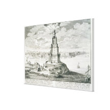 The Pharos of Alexandria, plate 9 from 'Entwurf ei Stretched Canvas Print