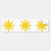 the Philippines   cropped sun, Philippines Bumper Stickers