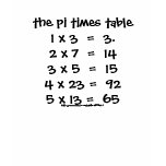 the pi times table t-shirt