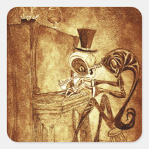 the piano player square stickers