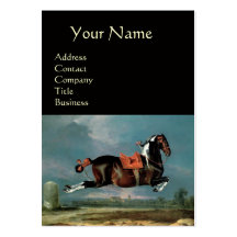 The Piebald Horse "Cehero' Rearing  ,black Business Card Template