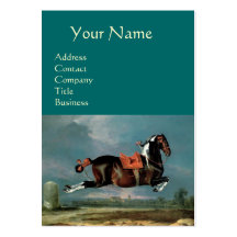 The Piebald Horse "Cehero' Rearing Monogram ,black Business Cards