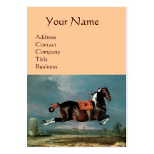 The Piebald Horse "Cehero' Rearing Monogram ,pink Business Cards