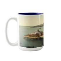 The Pier, with Drake's Island, Plymouth, England mugs