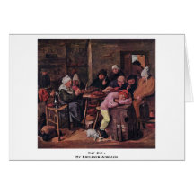 The Pig - By Brouwer Adriaen Card