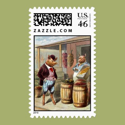 The Pig Went to Market Postage Zazzle_stamp The Pig Went to Market Postage Zazzle_stamp