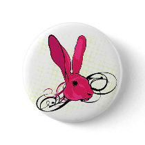 The Pink Bunny  Rabbit buttons