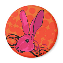 The Pink Bunny  Rabbit magnets