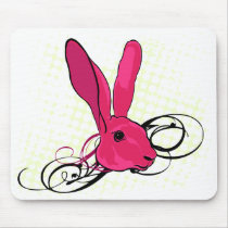The Pink Bunny  Rabbit mousepads