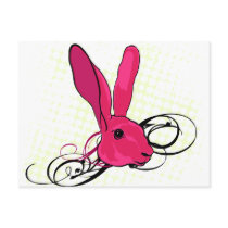 The Pink Bunny  Rabbit postcards