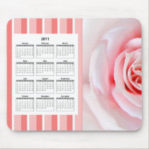 The pink rose calendar mousepads