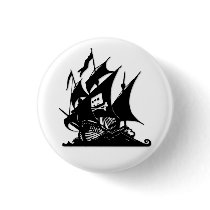 The Pirate Bay Logo Ship Pinback Buttons