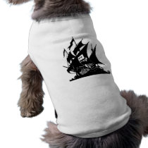 The Pirate Bay Logo Ship Dog Tee Shirt