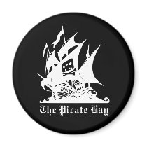 the pirate bay pirate ship logo fridge magnet