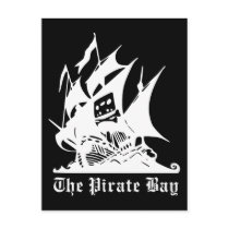 the pirate bay pirate ship logo post card