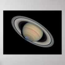 The Planet Saturn with Auroras Posters