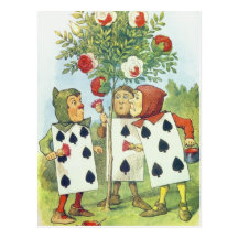 The Playing Cards Painting the Rose Bush Post Card