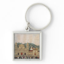 The Plaza de Bolivar, Bogota, 1837 Key Chains