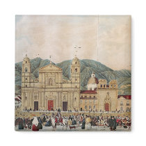 The Plaza de Bolivar, Bogota, 1837 Refrigerator Magnets