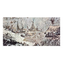 The Pleasures Of The Fishing Village By Wu Wei Picture Card