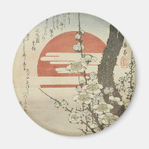 The Plum Tree and The Rising Sun Fridge Magnet
