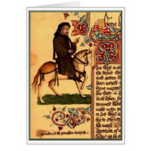 The Poet Chaucer, Ellesmere Manuscript, circa 1410 Card