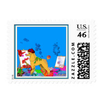 "The Poodle Artist" Dog Art Stamp by M.Light by Aquavel "The Poodle Artist" Dog Art Stamp by M.Light