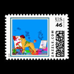 "The Poodle Artist"  Dog Art Stamp by M.Light stamps