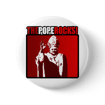 The Pope Rocks! Pinback Button