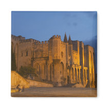 The Pope's Palace in Avignon at sunset. Built Fridge Magnets