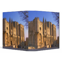 The Pope's Palace in Avignon with people 3 Ring Binders