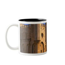 The Pope's Palace in Avignon with people Coffee Mug