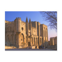 The Pope's Palace in Avignon with people Post Cards