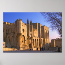 The Pope's Palace in Avignon with people