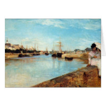 The port of Lorient by Berthe Morisot Greeting Cards
